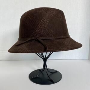 Scala Wool Fedora Hat Womens O/S Academia Chocolate Heritage Mid-Century Modern